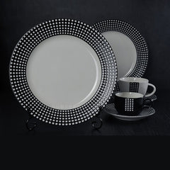 HELVÉA Black & White Checkered Ceramic Dinnerware | Yedwo Design