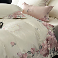 140S Luxury Flowers Embroidery Thickened Duvet Cover | Yedwo Home