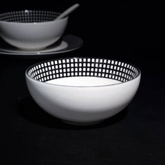 HELVÉA Black & White Checkered Ceramic Dinnerware | Yedwo Design