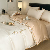 60S Long-staple Cotton Solid Color Embroidery Duvet Cover | Yedwo Home