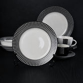 HELVÉA Black & White Checkered Ceramic Dinnerware | Yedwo Design