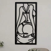 A Beautiful Woman With Half-covered, Half-exposed Body And Curled Buttocks, Metal Wall Art