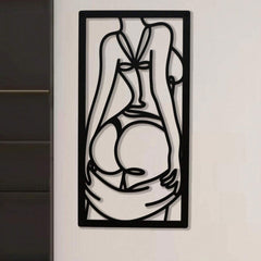 A Beautiful Woman With Half-covered, Half-exposed Body And Curled Buttocks, Metal Wall Art