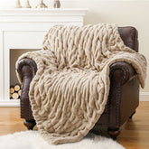 ALEX Luxury Reversible Faux Rabbit Fur Leopard Blanket | Yedwo