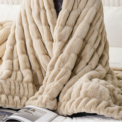 ALEX Luxury Reversible Faux Rabbit Fur Leopard Blanket | Yedwo