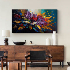 Abstract Colored Floral Painting Canvas Wall Art | Yedwo
