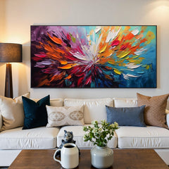 Abstract Colored Floral Painting Canvas Wall Art | Yedwo