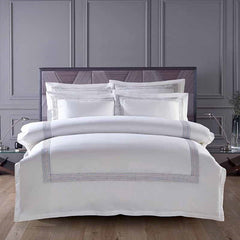 Abyad Hotel Rainbow Stitch Egyptian Cotton Bedding Set | Yedwo