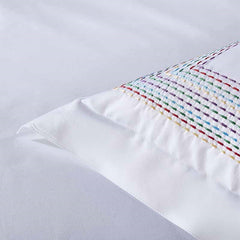 Abyad Hotel Rainbow Stitch Egyptian Cotton Bedding Set | Yedwo
