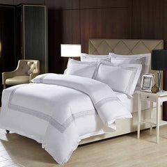 Abyad Hotel Rainbow Stitch Egyptian Cotton Bedding Set | Yedwo