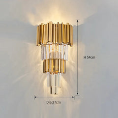 Adorjan Ridged Metal And Crystal Wall Lamp | Yedwo Design