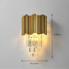 Adorjan Ridged Metal And Crystal Wall Lamp | Yedwo Design