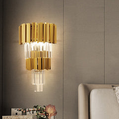 Adorjan Ridged Metal And Crystal Wall Lamp | Yedwo Design