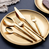 Aldomara Bamboo Stainless Steel Gold&Silver Cutlery Set | Yedwo