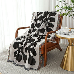 American Vintage Leaf Knit Throw Blanket | Yedwo