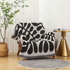 American Vintage Leaf Knit Throw Blanket | Yedwo