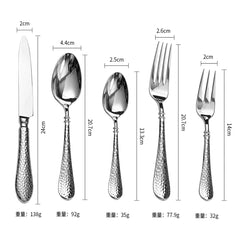 AquaCube Hammered Steak Cutlery Set | Yedwo