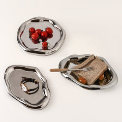 Silver Plated Ceramic Tray | Yedwo Design