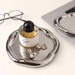 Silver Plated Ceramic Tray | Yedwo Design