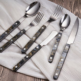 Black Pearl Handle Steak Knife Cutlery Set | Yedwo Design