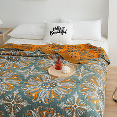 Blooming Jacquard Five Layer Cotton Gauze Throw Blanket | Yedwo Design