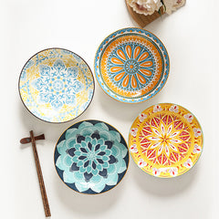 Bohemian Underglaze Ceramic Dinner Plate | Yedwo Design
