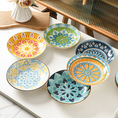 Bohemian Underglaze Ceramic Dinner Plate | Yedwo Design