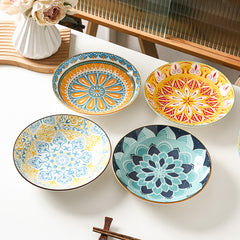 Bohemian Underglaze Ceramic Dinner Plate | Yedwo Design