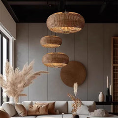 Boho Handwoven Rattan Pendant Light | Yedwo