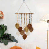 Boho Macrame Leaf Wall Hanging, Farmhouse Decor | Yedwo