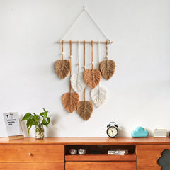 Boho Macrame Leaf Wall Hanging, Farmhouse Decor | Yedwo