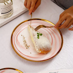 Catalina Pink Marble Luxury Dinnerware Set | Yedwo Design