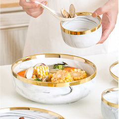 Catalina White Marble Luxury Dinnerware Set | Yedwo Design