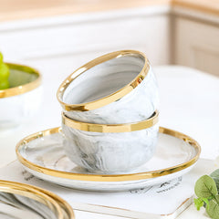 Catalina White Marble Luxury Dinnerware Set | Yedwo Design