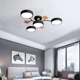 Contemporary Round Iron LED Semi-Flush Chandelier | Yedwo