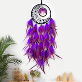 Crystal Tree of Life Blue Feather Dream Catcher | Yedwo