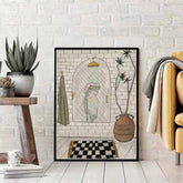 Cute Bathing Frog Canvas Wall Art | Yedwo