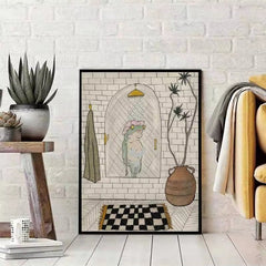 Cute Bathing Frog Canvas Wall Art | Yedwo