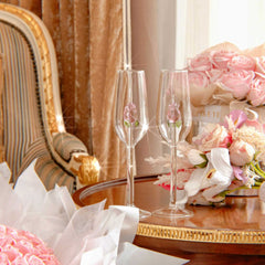Deesse Series Handcrafted Rose Champagne Glass Set Of 2 | Yedwo Design