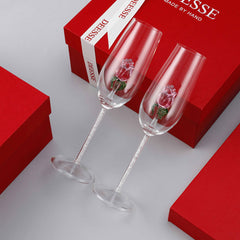 Deesse Series Handcrafted Rose Champagne Glass Set Of 2 | Yedwo Design