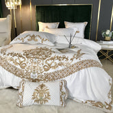 Josie Traditional Motif Embroidered Satin Cotton Duvet Cover Set | Yedwo