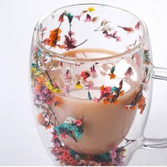 Elegant Blossom Glass Mugs | Yedwo Design