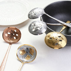 Elegant Vintage Embossed Serving Spoon & Slotted Spoon | Yedwo