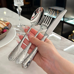 Elegant Vintage Embossed Vine Cutlery Set | Yedwo Design