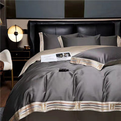 Embroidered Edge Egyptian Cotton Duvet Cover Set | Yedwo