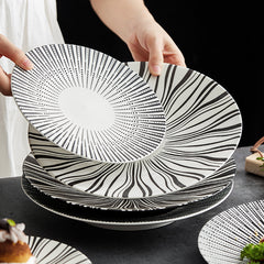 Euclid Collection Frosted Ceramic Serving Plates | Yedwo Design