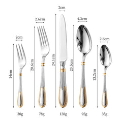 European Elegant Patterned Gold Flatware Set | Yedwo Design