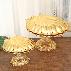 European Vintage Luxury Shell Pedestal Fruit Bowl Serving Tray | Yedwo Design