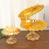 European Vintage Luxury Shell Pedestal Fruit Bowl Serving Tray | Yedwo Design