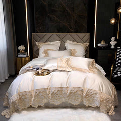 European Lace Silky Satin Jacquard Duvet Cover | Yedwo